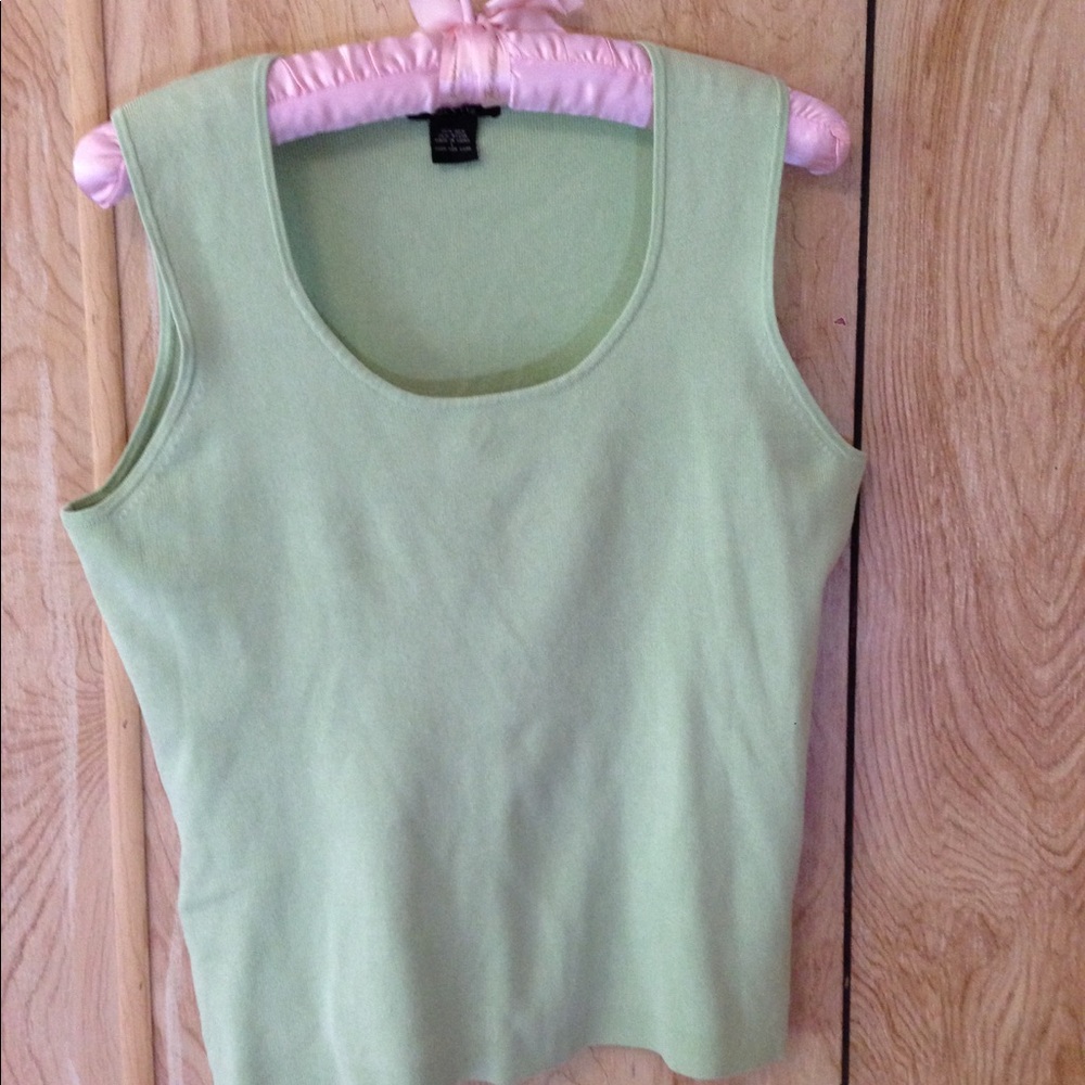 Minty lime silk tank top